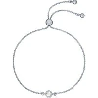 Silver Crystal Pull Chain Bracelet - 20cm