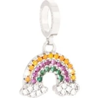 Silver Crystal Rainbow Charm - Silver