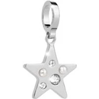 Silver Crystal Star Charm - Silver