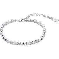 Silver Cubic Zirconia Ball Sparkle Bracelet - 16cm