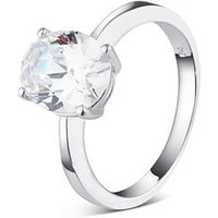 Silver CZ Round Square Ring - Ring Size 56 925 Silver