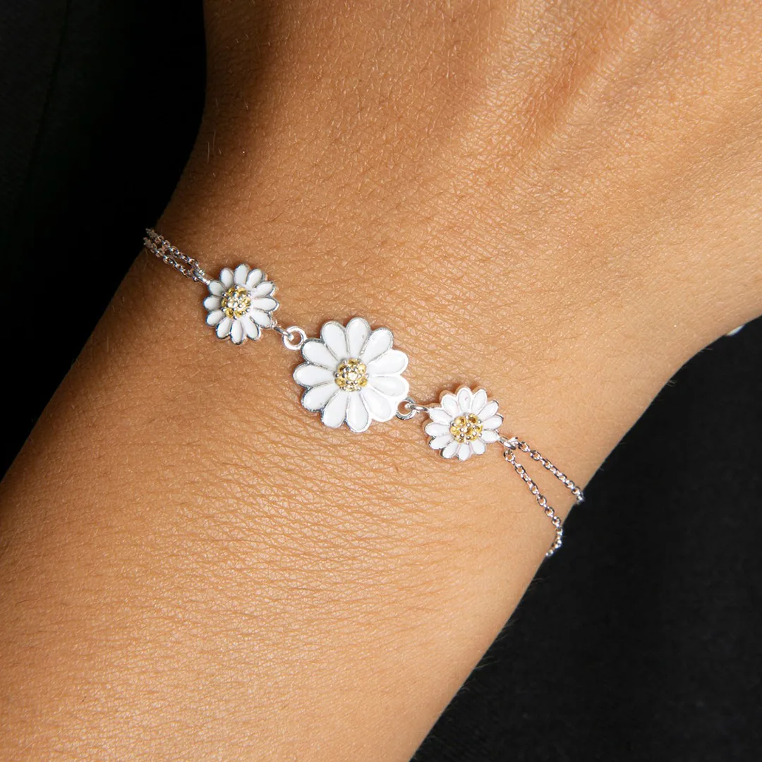 Silver Daisy Bracelet