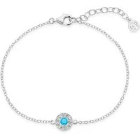 Silver December Birthstone Halo Bracelet - Silver