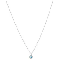 Silver December Birthstone Halo Necklace - Silver