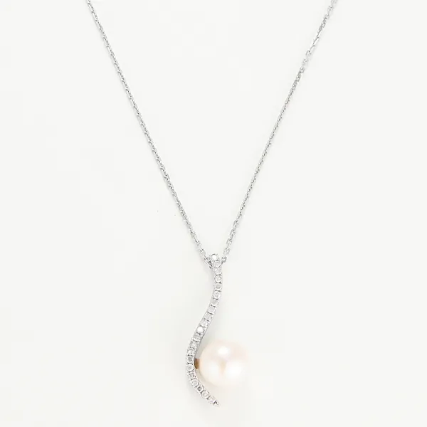 Silver Diamond Swirl Necklace