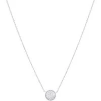 Silver Dimples Crystal Circle Necklace