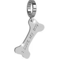 Silver Dog Bone Charm - Silver