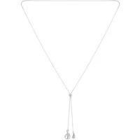 Silver Double Teardrop Necklace - Silver