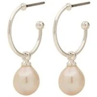 Silver Eila Pearl Hoop Earrings