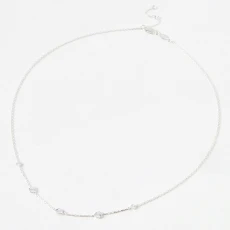 Silver Elodie Engraved Charm Collar Necklace