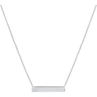 Silver Engraving Bar Necklace - 45cm