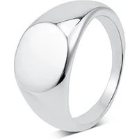 Silver Engraving Signet Ring - 54