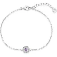 Silver February Birthstone Halo Bracelet - Silver