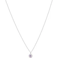 Silver February Birthstone Halo Necklace - 40cm