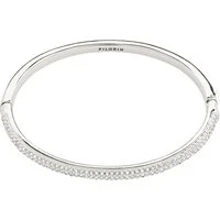 Silver Focus Pavé Recycled Bangle - Silver