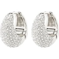 Silver Focus Pavé Recycled Earrings - Silver