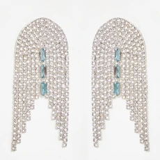 Silver Giselle Tiered Silver Tone Tassel Earrings - Gold