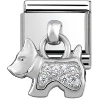 Silver Hanging Dog Charm