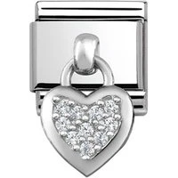 Silver Hanging Heart Charm