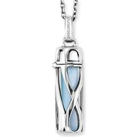 Silver Healing Lapis Medium Pendant Necklace - Silver