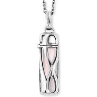 Silver Healing Rose Quartz Medium Pendant Necklace - Silver