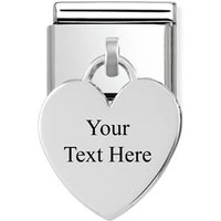 Silver Heart Engraving Charm