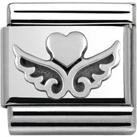 Silver Heart On Wings Charm