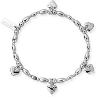 Silver Hearts Life Lover Bracelet - Silver