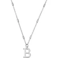 Silver Iconic Initial Necklace - Letter B