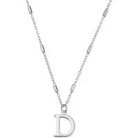 Silver Iconic Initial Necklace - Letter D