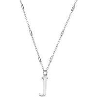 Silver Iconic Initial Necklace - Letter J