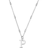 Silver Iconic Initial Necklace - Letter P