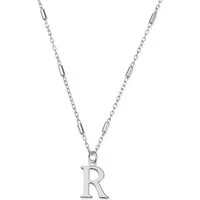 Silver Iconic Initial Necklace - Letter R