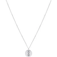 Silver Infinity Coin Engraving Necklace - 45cm