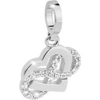 Silver Infinity Wrapped Heart Charm - Silver