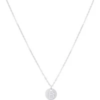 Silver Initial Tag Necklace - Letter B