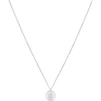 Silver Initial Tag Necklace - Letter E