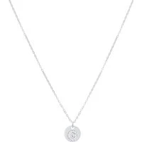 Silver Initial Tag Necklace - Letter G