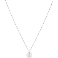 Silver Initial Tag Necklace - Letter J