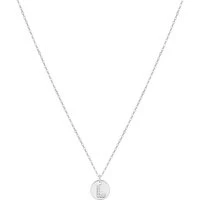 Silver Initial Tag Necklace - Letter L