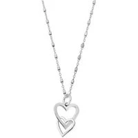 Silver Interlocking Love Heart Necklace - Silver