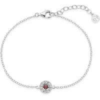 Silver January Birthstone Halo Bracelet - Silver