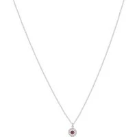 Silver January Birthstone Halo Necklace - Silver