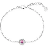 Silver July Birthstone Halo Bracelet - Silver