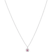 Silver July Birthstone Halo Necklace - Silver