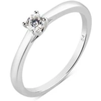 Silver Lab Created 015ct Solitaire Ring - 48