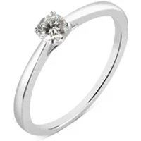 Silver Lab Created 025ct Solitaire Ring - 48