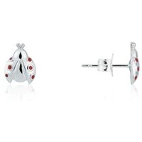 Silver Ladybird Stud Earrings - Silver