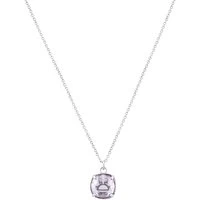 Silver Lavender Crystal Polina Neckalce - Silver