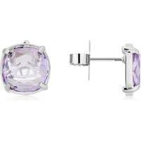 Silver Lavender Crystal Polina Studs - Silver